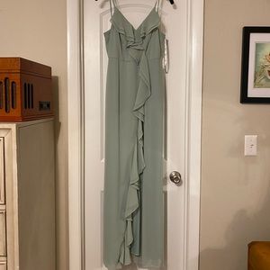 David’s Bridal Dusty Sage Bridesmaid Dress